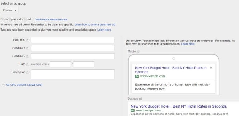 AdWords Expanded Text Ad