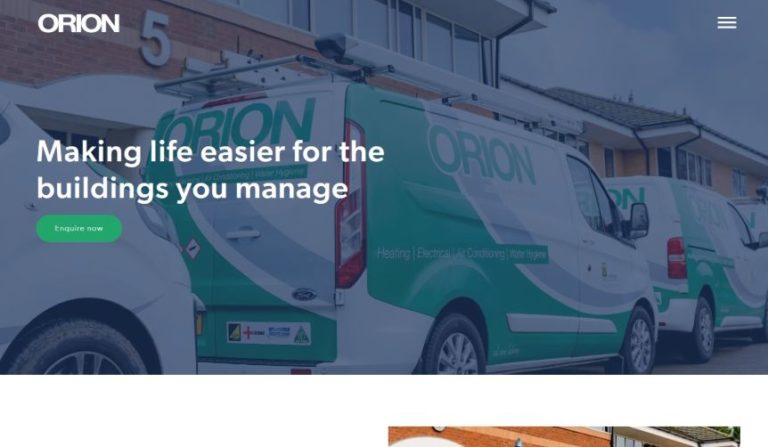 Orion launching an outstanding website which was designed and developed by Cariad Marketing