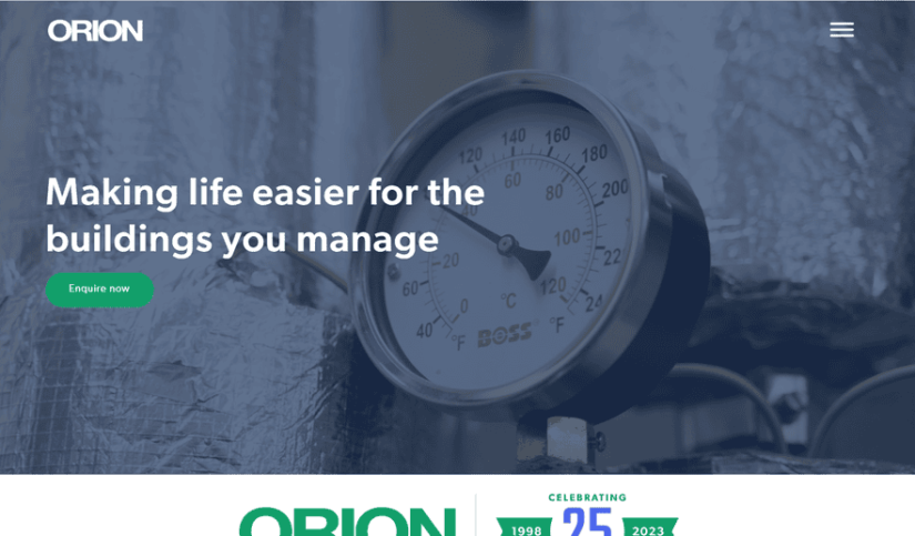 Orion website was designed and developed at Cariad Marketing